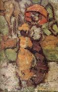 Maurice Prendergast Details of Central Park oil